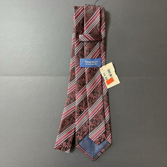 Pierre Pacha Other - Vintage Pierre Pacha Men's Necktie Floral Print Burgundy NWT Preppy Formal
